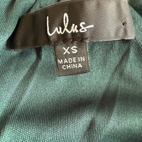 Lulus Green Chiffon Maxi Dress XS | Spaghetti Strap Empire Waist Backless Gown - Picture 5 of 13